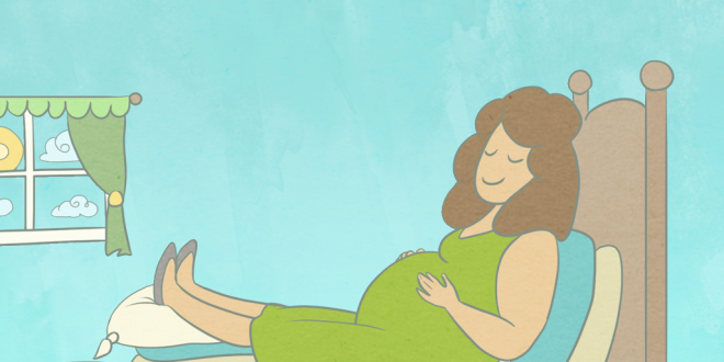 بطن الحامل في الشهر الثالث